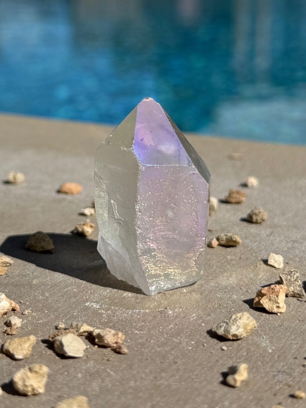 Angel Aura Quartz Tower/Small Iridescent Clear Quartz Crystal Tower